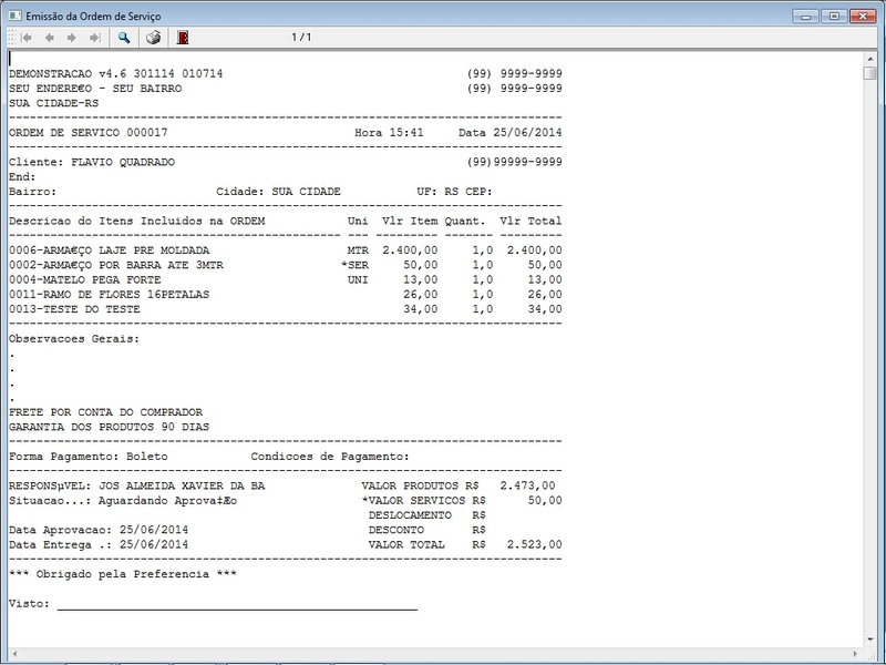 Programa Ordem de Servio Geral v4.6 - FpqSystem e Virtual Programas