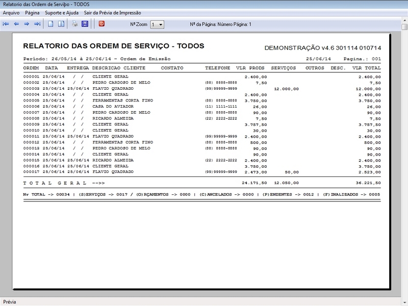 Programa Ordem de Servio Geral v4.6 - FpqSystem e Virtual Programas