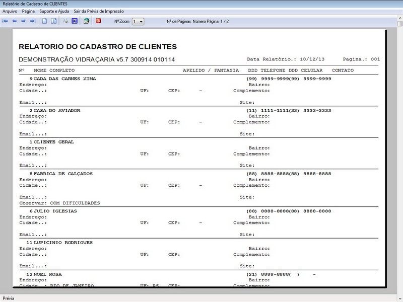 Imagens do Programa Vidraaria e Esquadria v5.7 Plus