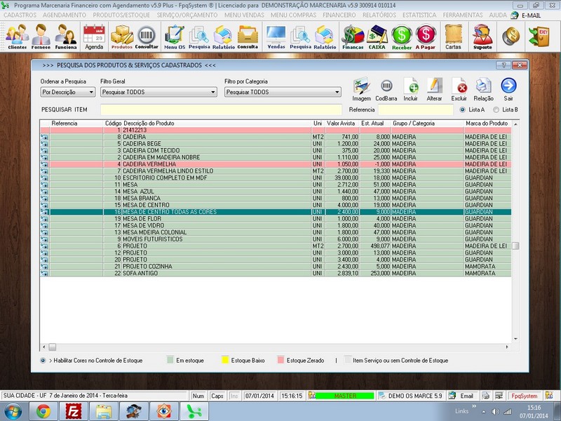 Imagens do Programa Marcenaria v5.9 Plus