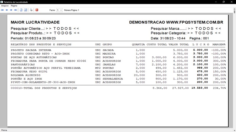 Imagem do Programa Serralheria, Agendamento e Financeiro 6.3 Plus