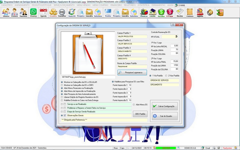 Imagens do Programa Servios Gerais v6.6 Plus