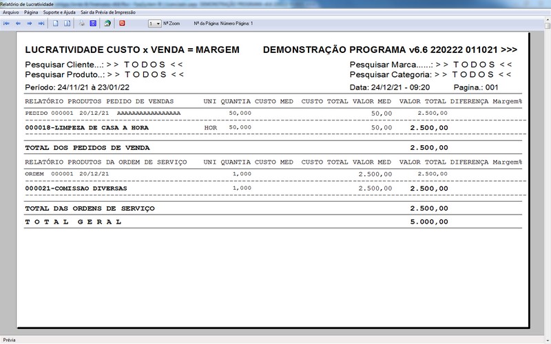 Imagens do Programa Servios Gerais v6.6 Plus