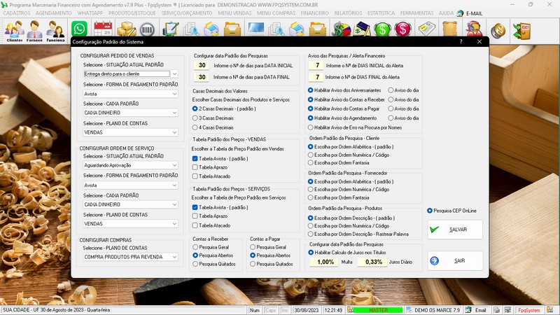Imagens do Programa Marcenaria v7.9 Plus