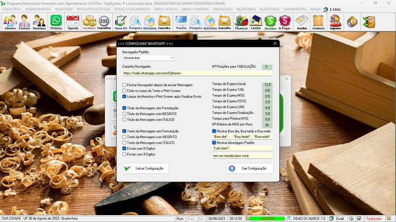 Imagens do Programa Marcenaria v7.9 Plus