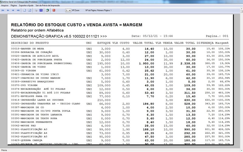 Imagens do Programa Grafica 6.5