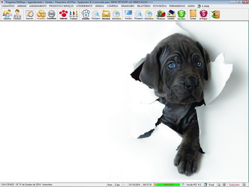 Tela do programa PetShop + Agendamento + Vendas + Financeiro v4.0 Plus
