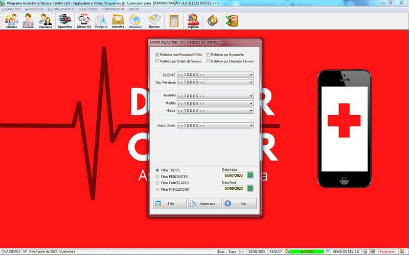 Programa OS Assistncia Tcnica para Celular 1.0 Plus