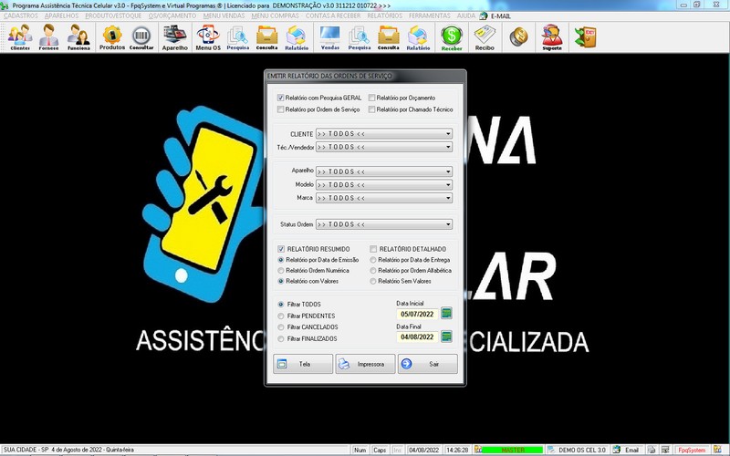 Programa OS Assistncia Tcnica para Celular 3.0 Plus