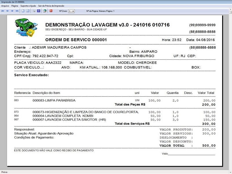 tela do programa