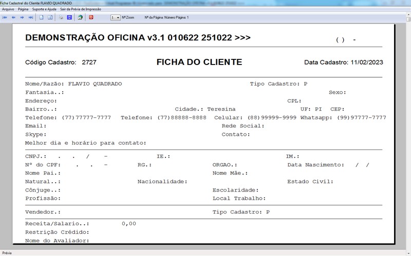 Imagens do Programa