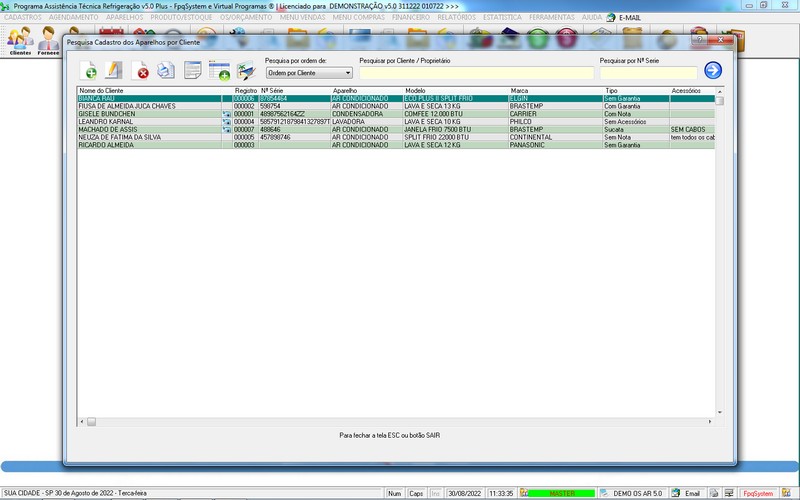 Programa OS Assistncia Tcnica para Refrigerao 5.0 Plus