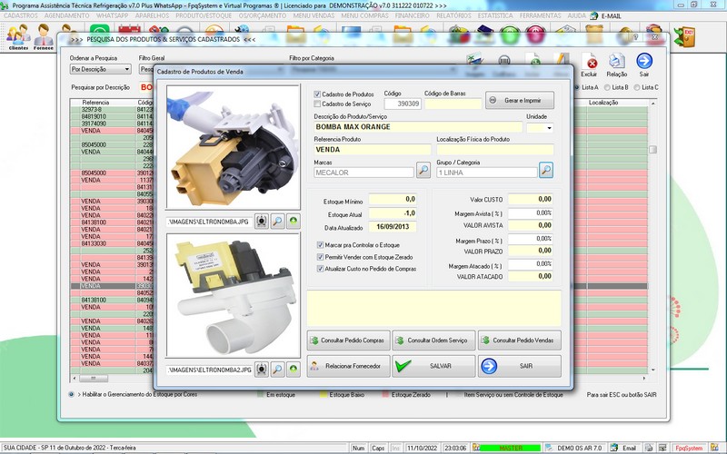 Programa OS Assistncia Tcnica para Refrigerao 7.0 Plus