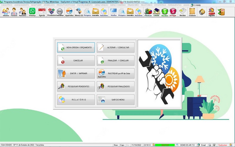 Programa OS Assistncia Tcnica para Refrigerao 7.0 Plus