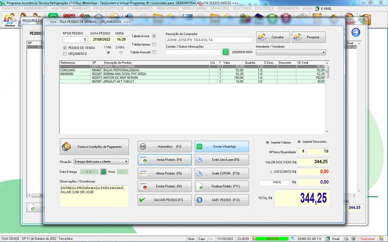 Programa OS Assistncia Tcnica para Refrigerao 7.0 Plus